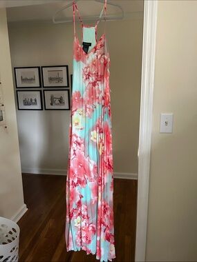 B. Darlin Coral and Aqua Floral Sundress